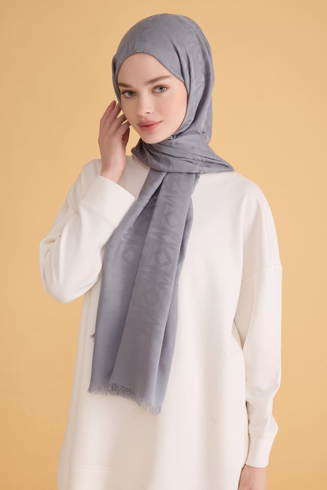 Belli Fresh Geometrik Desen Gri Açelya Şal 1 - 577