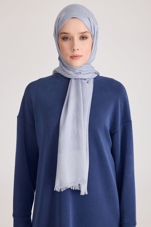 Belli Fresh Geometrik Desen Gümüş Açelya Şal 4 - 572