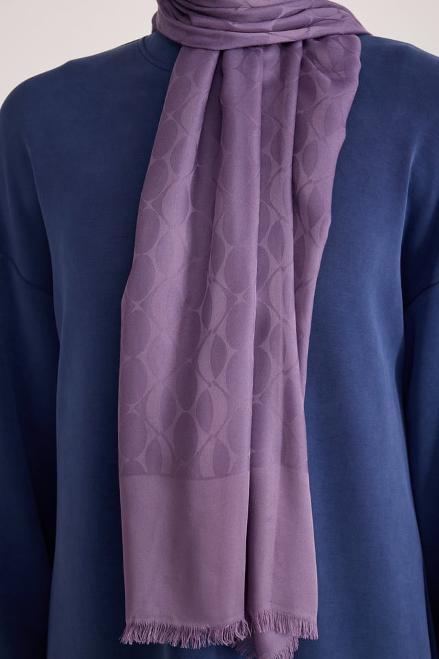 Belli Fresh Geometrik Desen Lila Açelya Şal 2 - 613