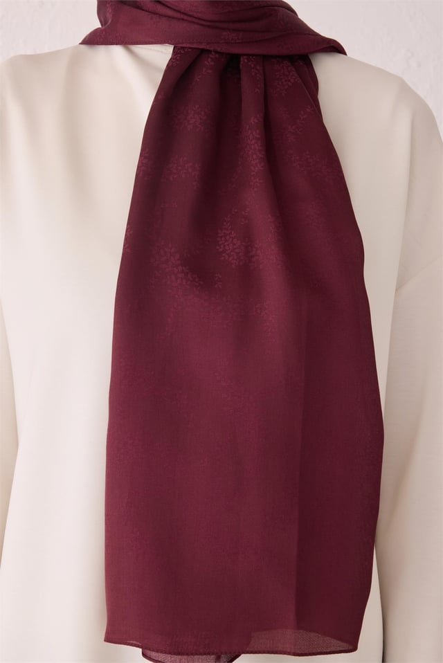 Belli Fresh Çiçek Desen Bordo Liva Şal 1 - 32