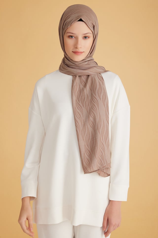 Belli Fresh Yaprak Desen Bej Luna Şal 2 - 241828