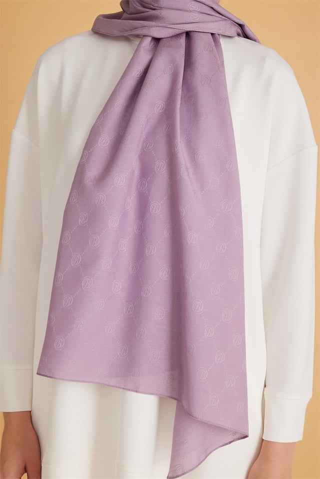 Belli Fresh Logo Desen Lila Monogram Şal 3 - 87