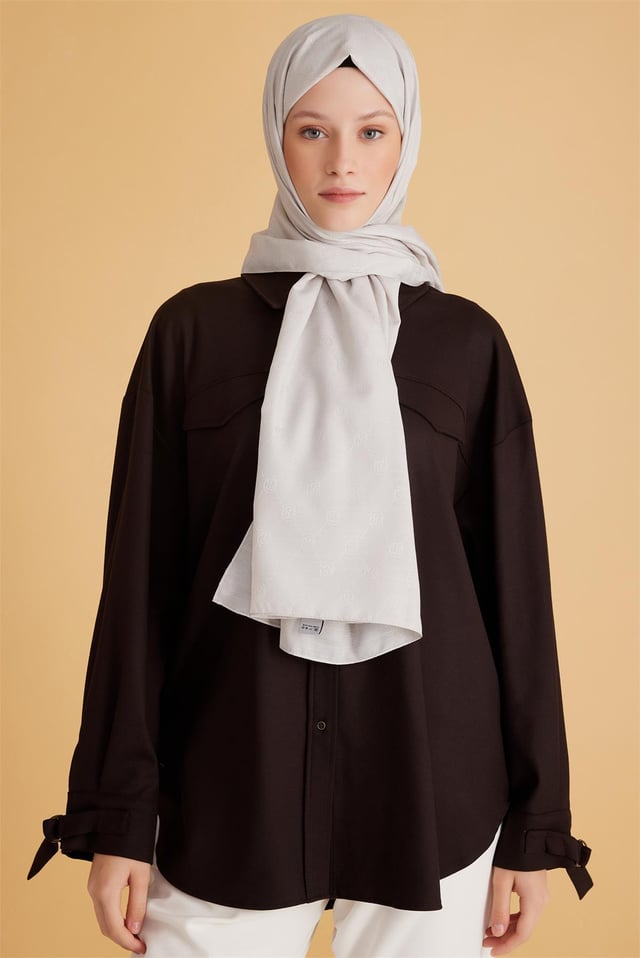 Belli Fresh Logo Desen Açık Lila Monogram Şal 3 - 78