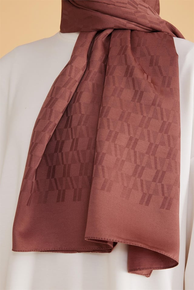 Belli Fresh Geometrik Desen Açık Kahve Safir Şal 1 - 72