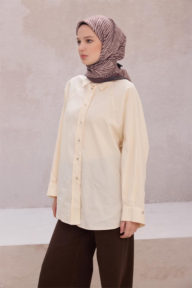 Belli Fresh Çizgili Desen Kahverengi Modal Eşarp 2102 - 24