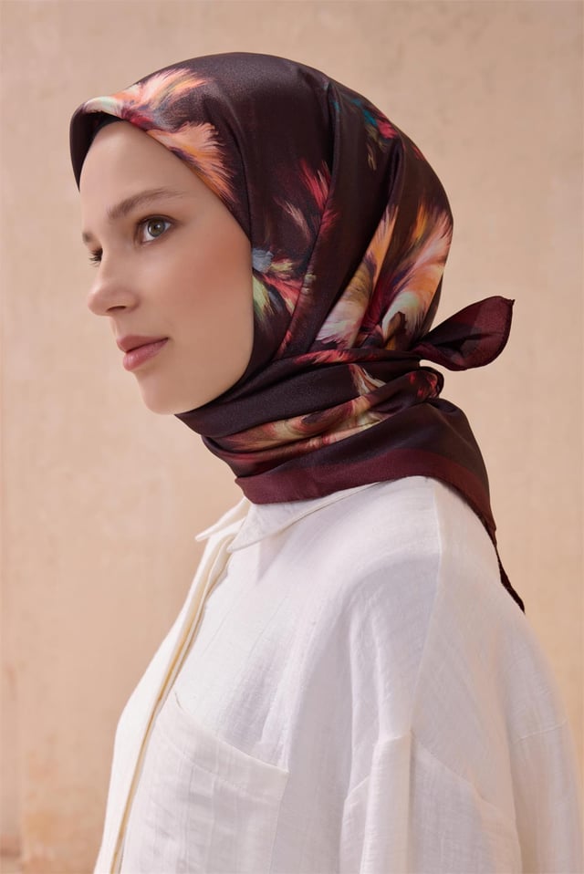 Belli Fresh Çiçek Desen Bordo Kristal Eşarp 2013 - 13