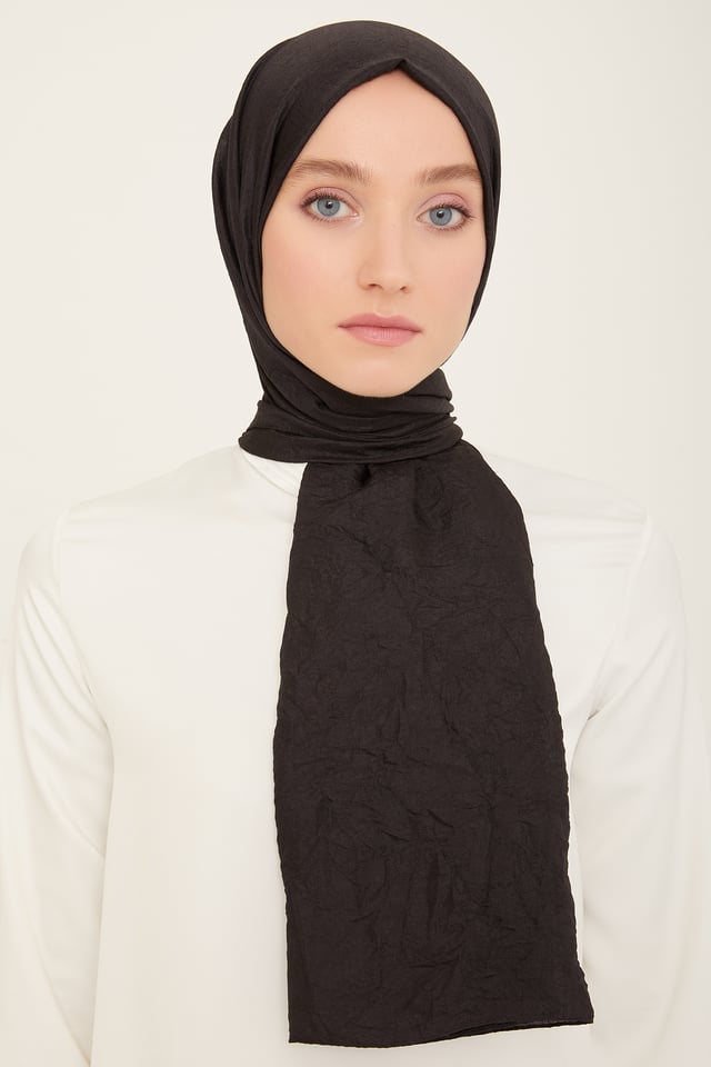 Belli Fresh Düz Vual Siyah Berlin Şal - 83