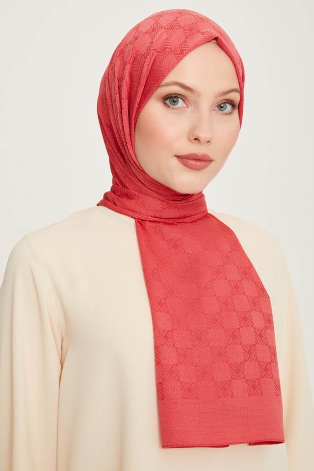 Belli Fresh Dama Desen Nar Çiçeği Green Şal 1 - 242110
