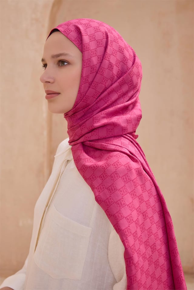 Belli Fresh Logo Desen Pembe Siena Şal 5 - 40
