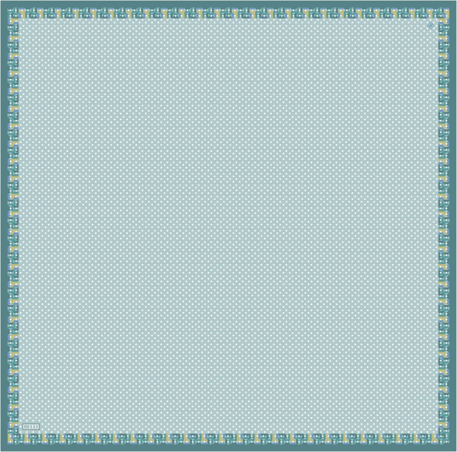 Yeşil Klasik Desen %100 Twill İpek Eşarp 4326 - 54