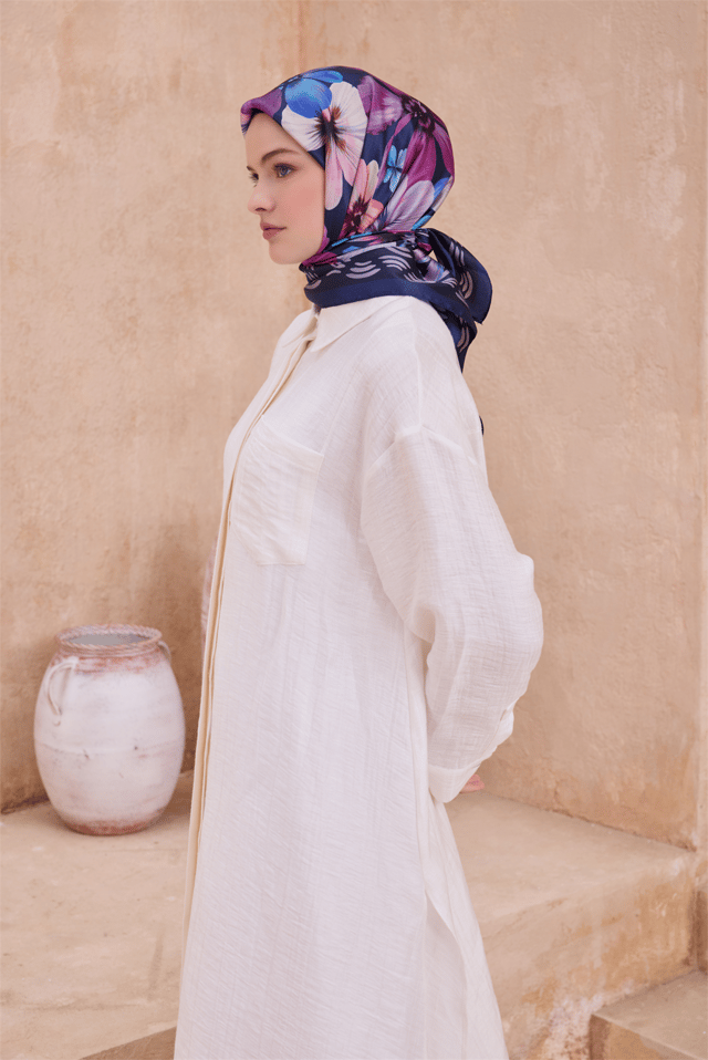 BELLİ ÇİÇEK DESEN KRİSTAL SİYAH - PEMBE EŞARP 2014