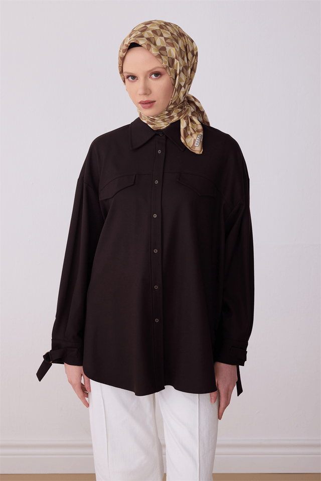 Çok Renkli Obje Desen %100 Twill İpek Eşarp 4322 - 81