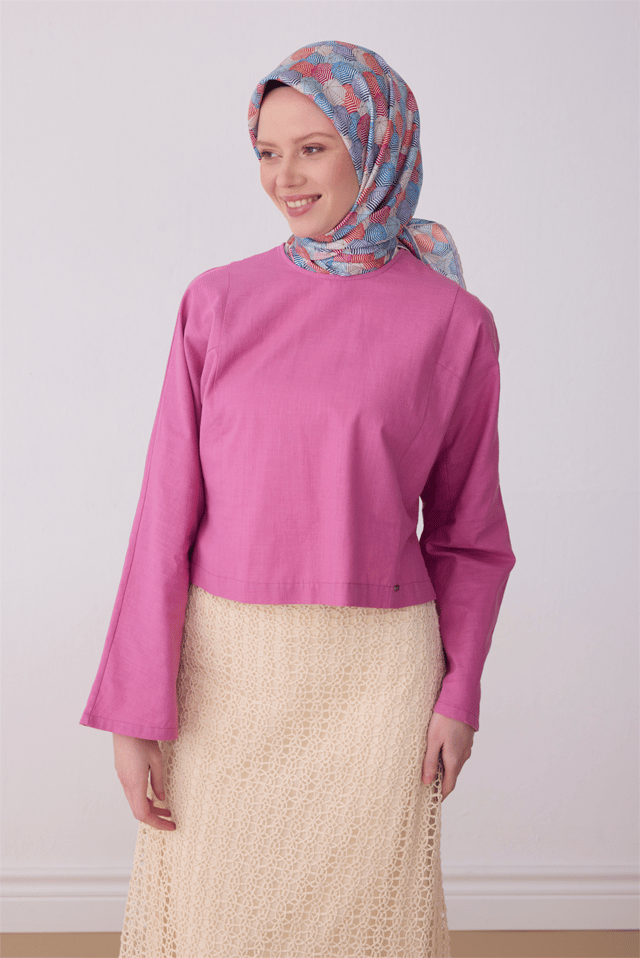 Çok Renkli Obje Desen %100 Twill İpek Eşarp 4313 - 34
