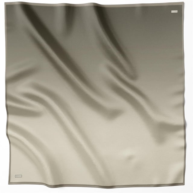 Haki Degrade Desen %100 Twill İpek Eşarp 4224 - 35
