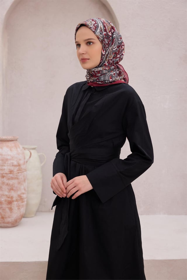 Belli Etnik Desen Bordo Premium Soft Eşarp 4 - 15