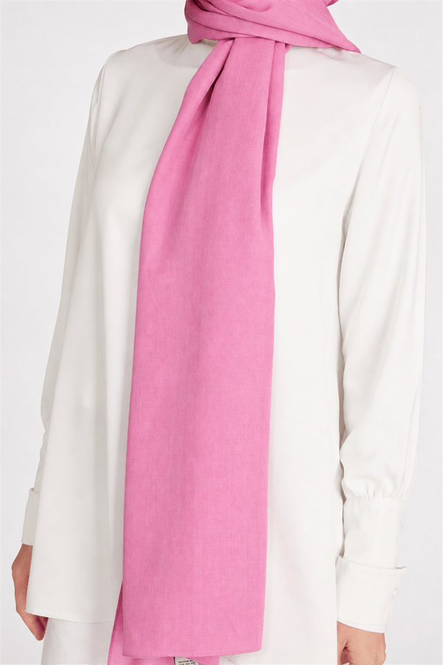 Belli Fresh Düz Tensel Pembe Coral Şal - 6303