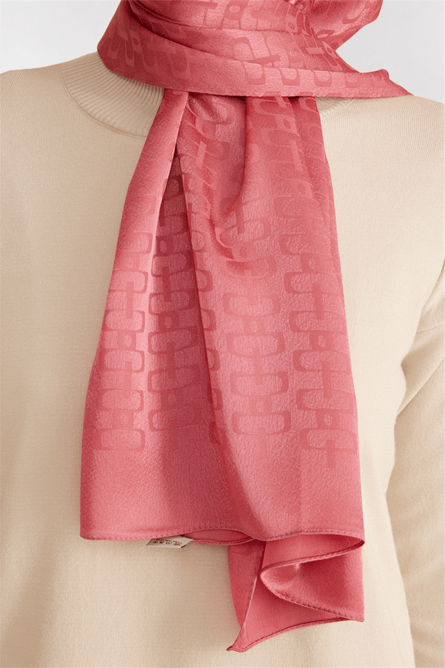 Belli Fresh Geometrik Desen Açık Pembe Jakarlı Şal 2 - 249077