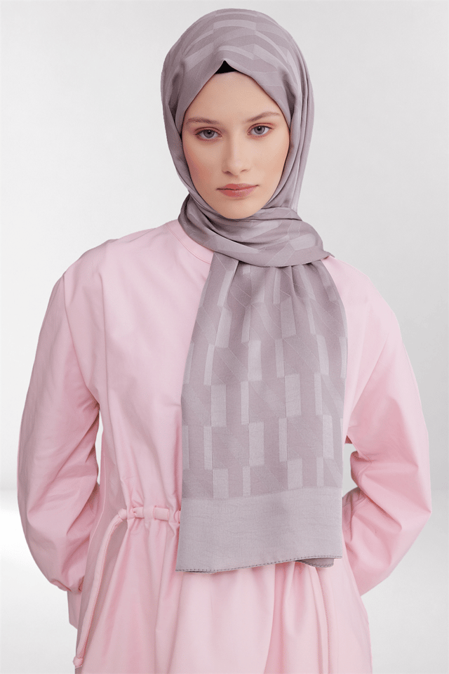 Belli Fresh Geometrik Desen Gül Kurusu Capri Şal 3 - 247777