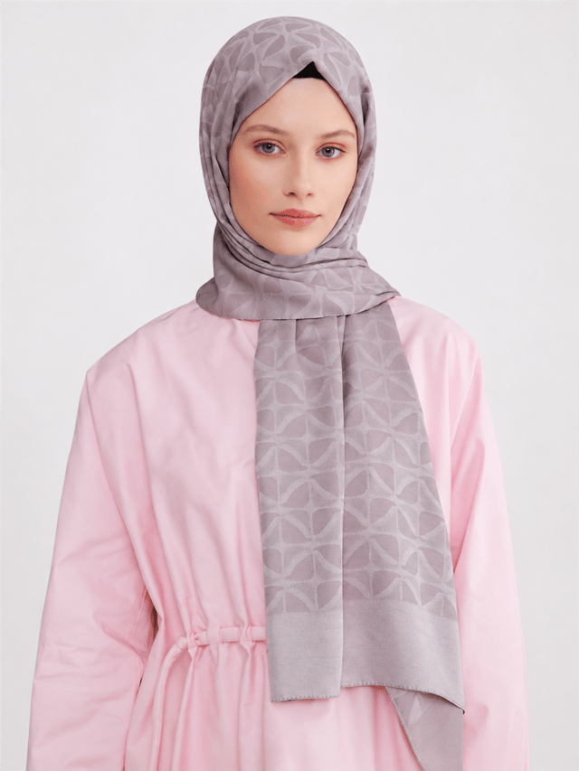 Belli Fresh Geometrik Desen Gül Kurusu Capri Şal 1 - 247777