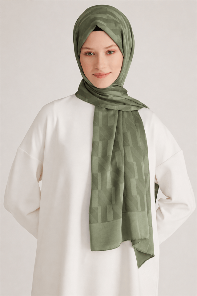 Belli Fresh Geometrik Desen Haki Capri Şal 3 - 247785