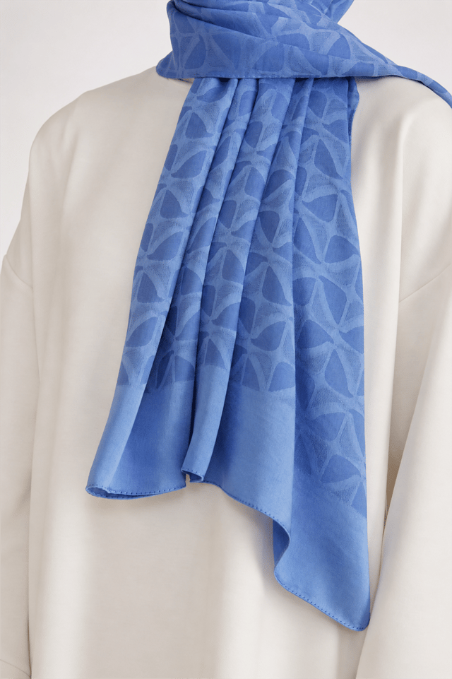 Belli Fresh Geometrik Desen Mavi Capri Şal 1 - 247794