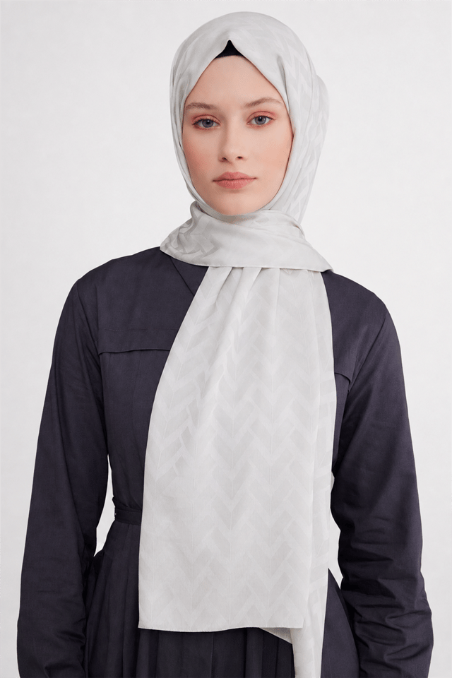 Belli Fresh Geometrik Desen Sedefli Beyaz Capri Şal 2 - 241822