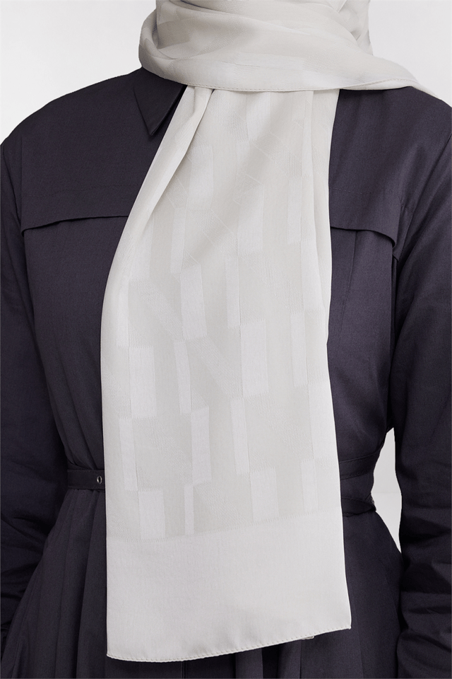 Belli Fresh Geometrik Desen Sedefli Beyaz Capri Şal 3 - 241822