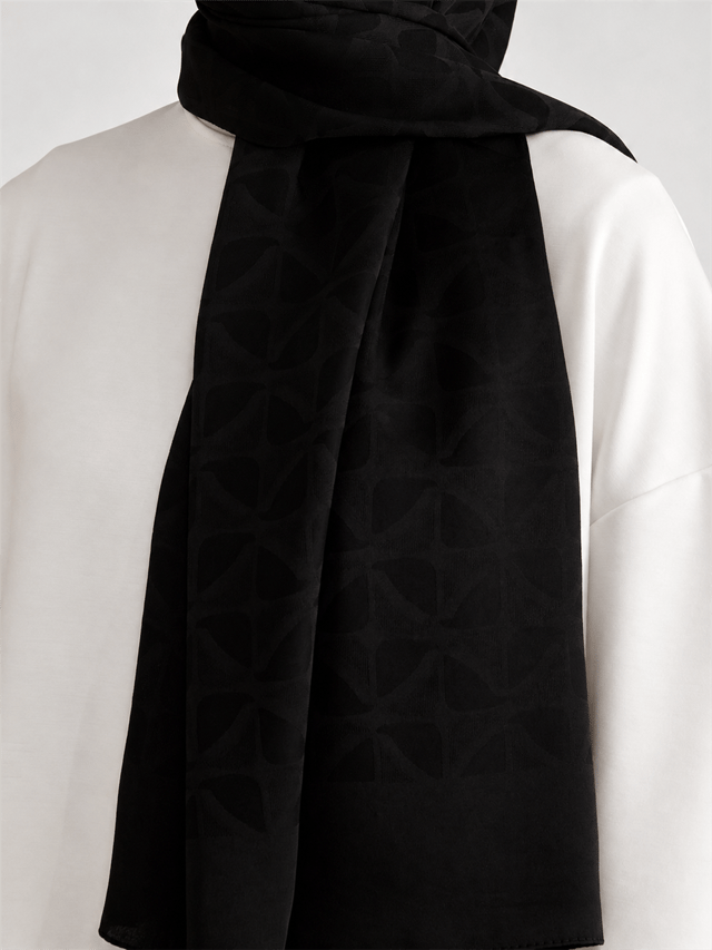 Belli Fresh Geometrik Desen Siyah Capri Şal 1 - 247799