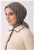 Belli Fresh Gri Çiçek Desen Soft Eşarp 4001 - 15