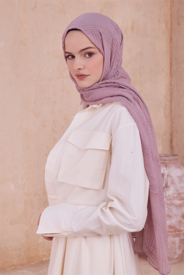 Belli Fresh Krinkıl Dokulu Gül Kurusu J.dubai Ekose Şal - 32