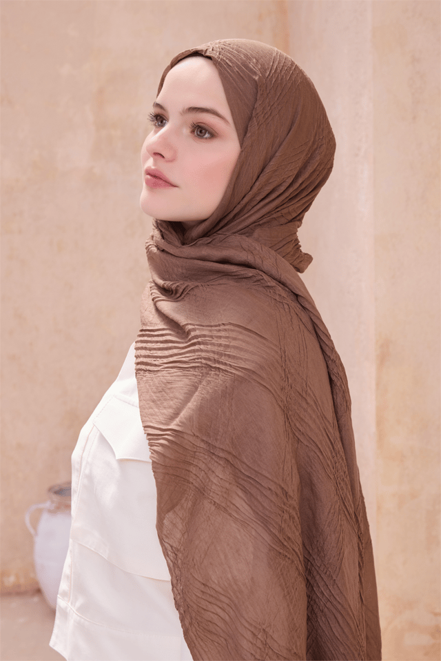 Belli Fresh Krinkıl Dokulu Kahve J.dubai Ekose Şal - 90