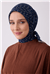 Belli Fresh Lacivert Çiçek Desen Soft Eşarp 4001 - 13