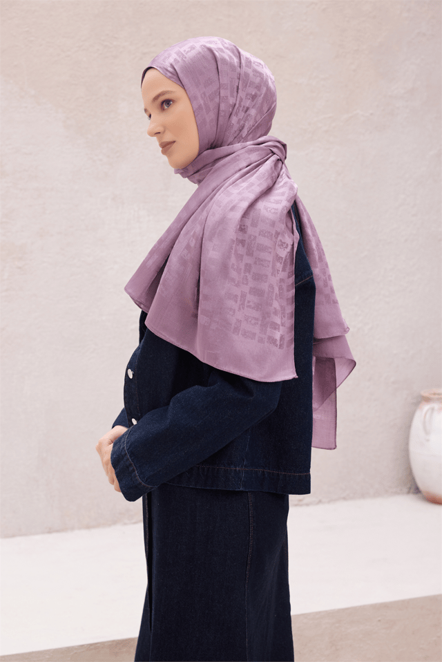 Belli Fresh Geometrik Desen Lila Liva Şal 3 - 44