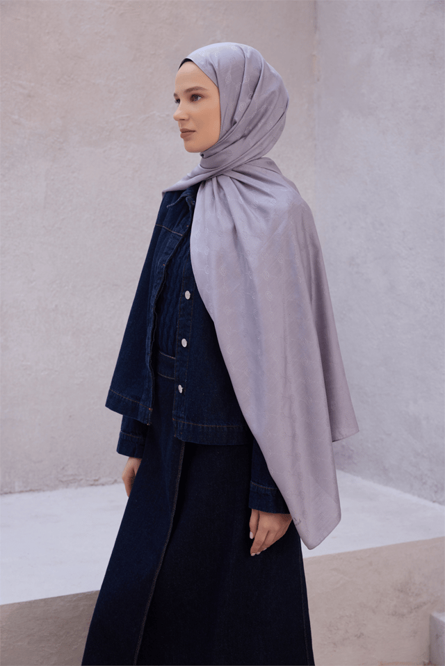 Belli Fresh Logo Desen Gri Monogram Şal 3 - 114