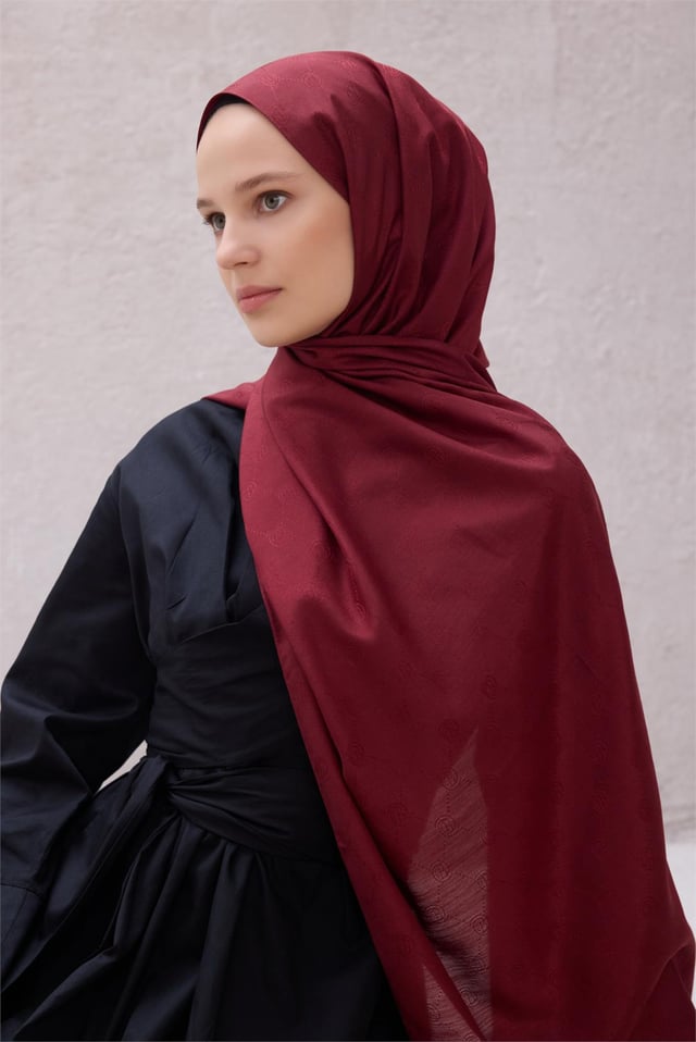 Belli Fresh Logo Desen Kırmızı Monogram Şal 3 - 115