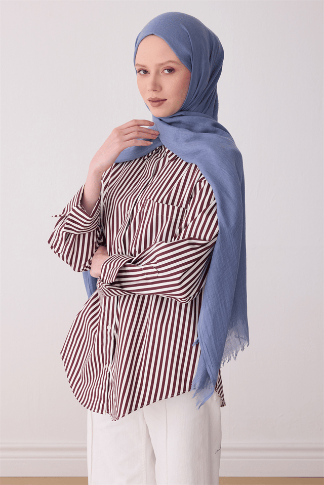 Belli Fresh Düz Desen Mavi N.touche Şal - 40