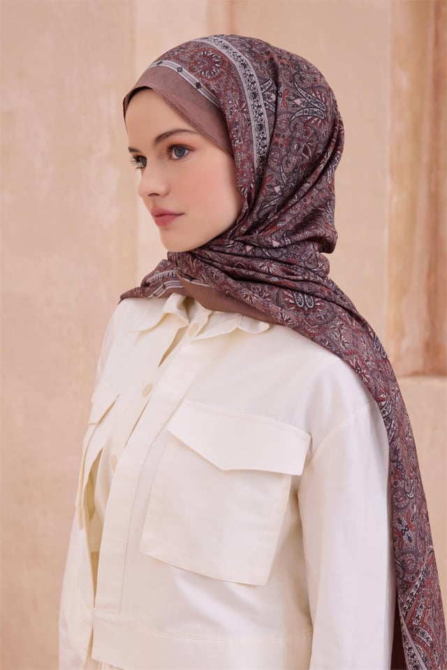 Belli Fresh Etnik Desen Pudra Sanda Şal 1406 - 21