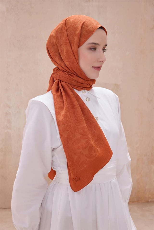 Belli Fresh Papatya Desen Turuncu Siena Şal 2 - 67