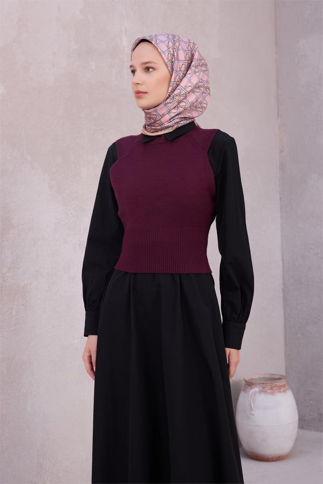 Pudra Geometrik Desen %100 Twill İpek Eşarp 4214 - 07