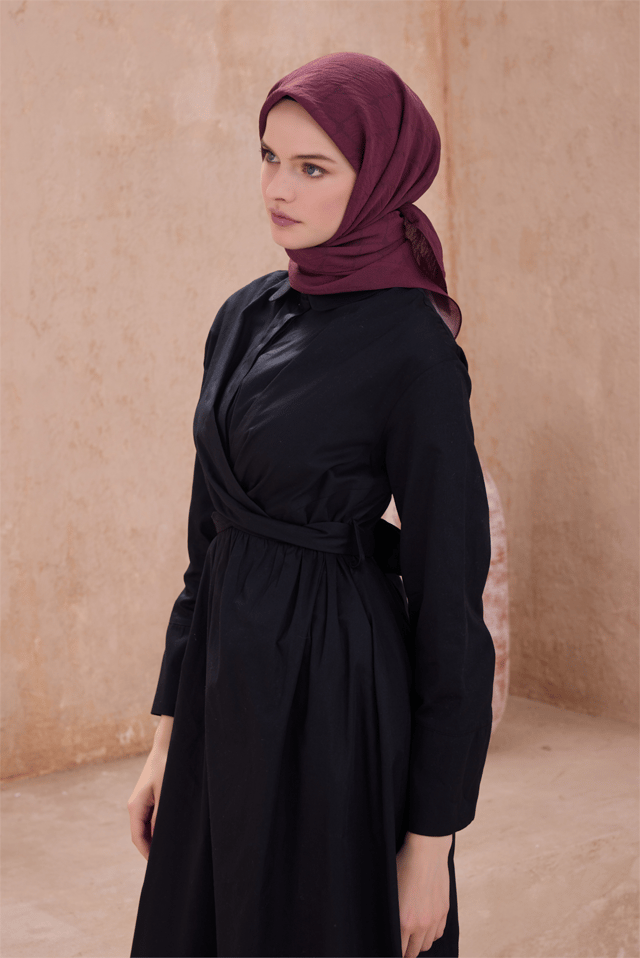 Belli Fresh Geometrik Desen Bordo Paulista Eşarp 9 - 25