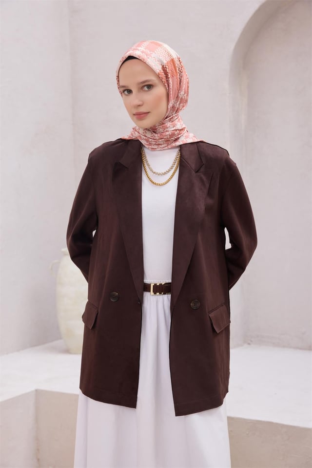 Belli Fresh Kazayağı Deseni Turuncu Nova Eşarp 1000 - 08