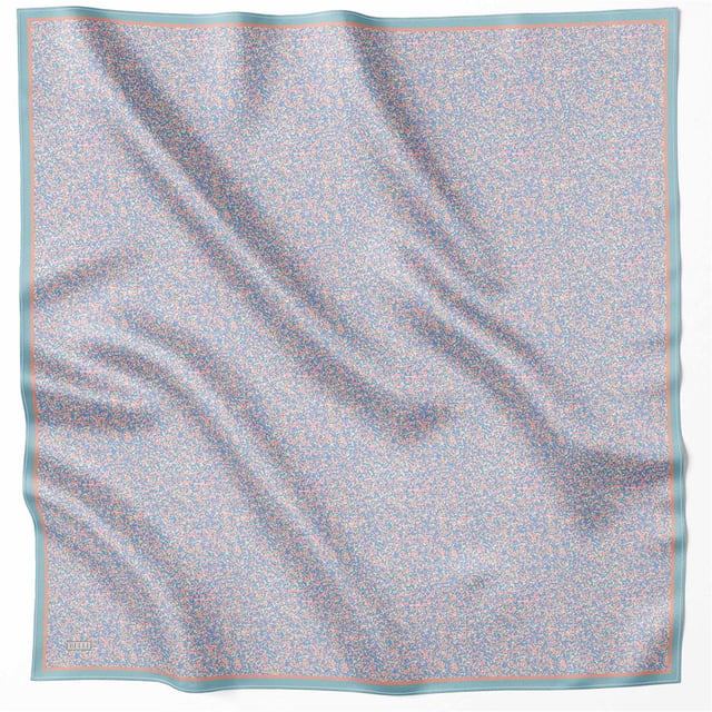 Mint Leopar Desen %100 Twill İpek Eşarp 4208 - 35