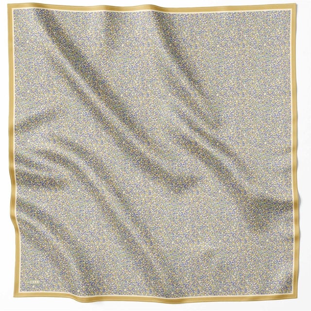 Hardal Leopar Desen %100 Twill İpek Eşarp 4208 - 85