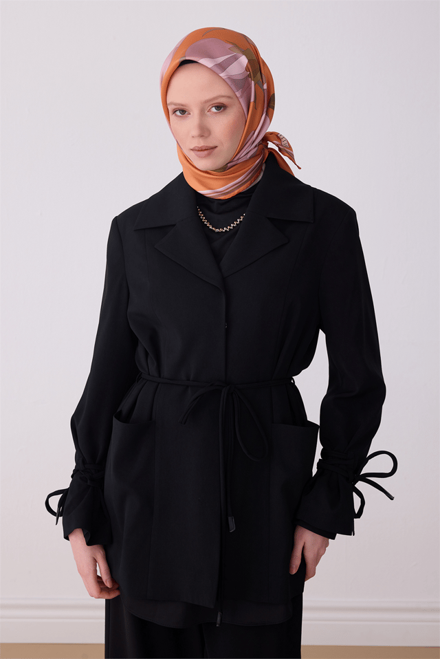Oranj Çiçek Desen %100 Twill İpek Eşarp 4303 - 33