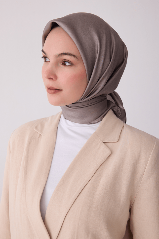 Vizon Düz Desen %100 Twill İpek Eşarp 4305 - 06