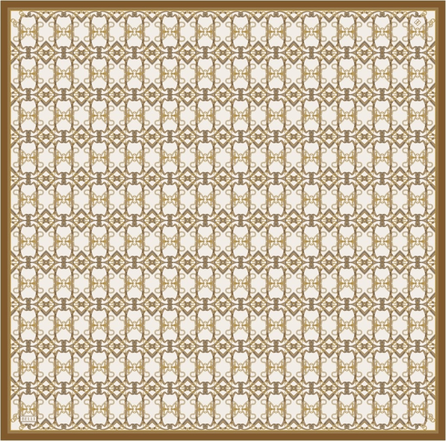 Camel Klasik Desen %100 Twill İpek Eşarp 4328 - 03