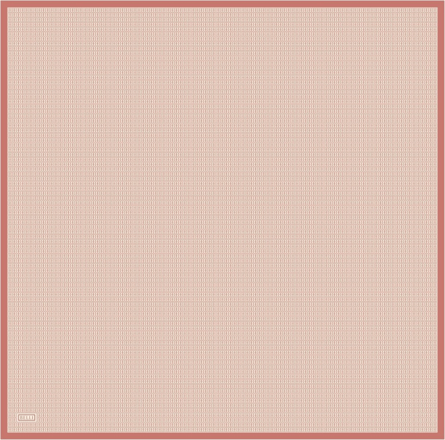 Çok Renkli Monogram Desen %100 Twill İpek Eşarp 4321 - 84