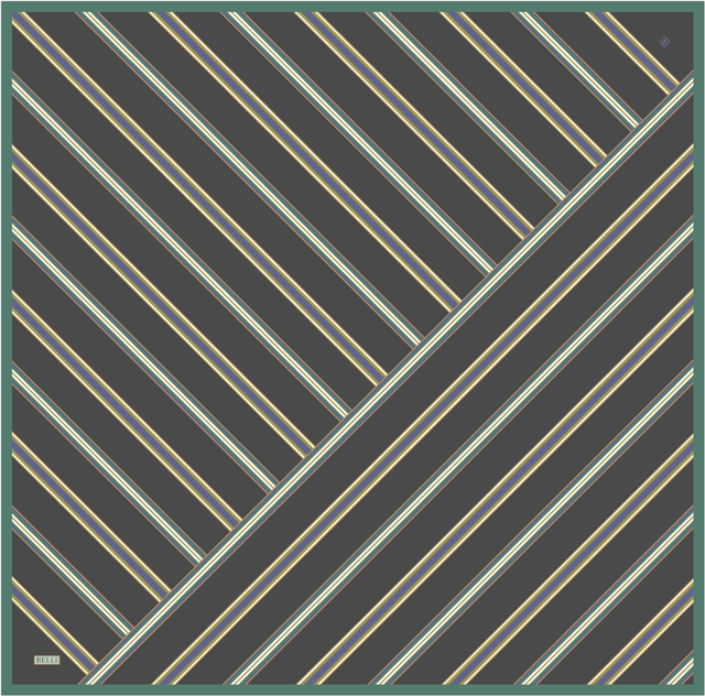 Füme Geometrik Desen %100 Twill İpek Eşarp 4405-83