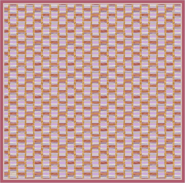 Çok Renkli Geometrik Desen %100 Twill İpek Eşarp 4302 - 53