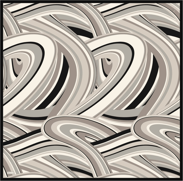 Çok Renkli Geometrik Desen %100 Twill İpek Eşarp 4311 - 04